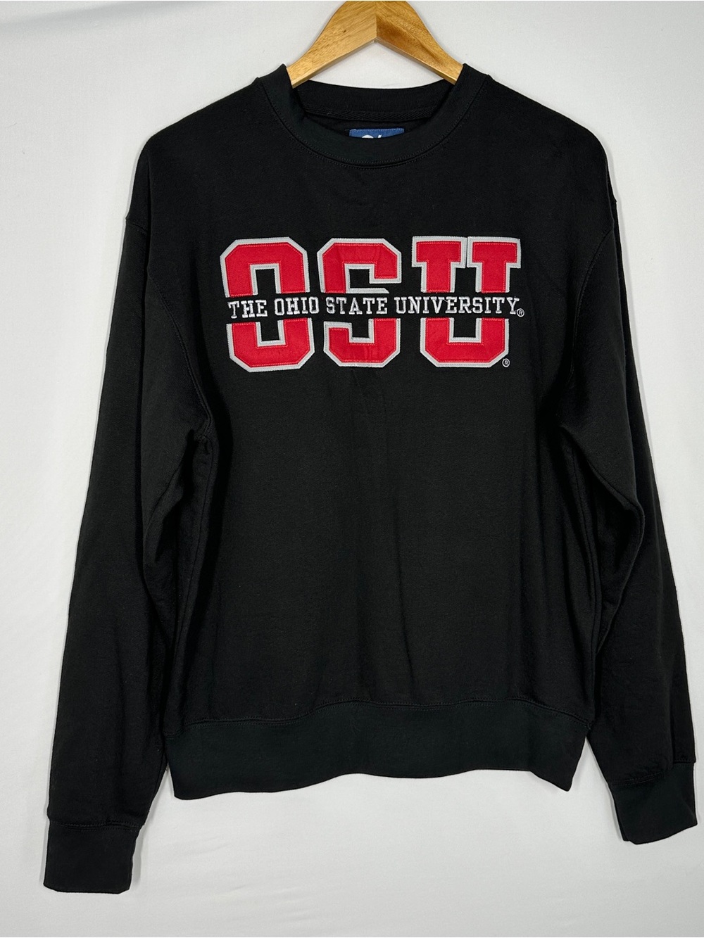 Blue 84 Black Ohio State University Crewneck Sweatshirt Red Lettering Buckeye